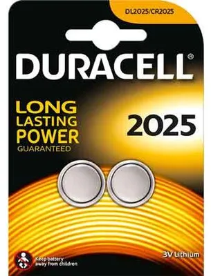 Obrázek produktu pro Duracell 2025, Baterie na jedno použití, CR2025, Lithium, 3 V, 2 kusů, 165 mAh