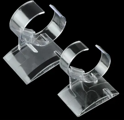 Obrázek produktu pro 40 ks stojan na hodinky [8,5x6,3x4,5cm] - stojan na náramkové hodinky z plastu, akrylový držák hodinek průhledný na hodinky nebo náramek, stojan na hodinky, držák na náramek, stojan na hodinky