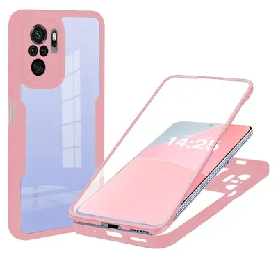 Produktbild von 360 Grad Handyhülle für Xiaomi Redmi Note 10 Full Cover Rundum Schutz Farbe: Rose