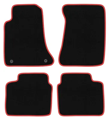 Produktbild von Fußmatten Automatten Velours Schwarz/Rot für Opel Omega A 1986-1994 Set 4-tlg