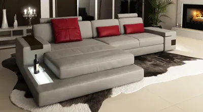 Produktbild von Design Ecksofa Sofa Couch Polster Eckgarnitur Ledersofa Sofas Couchen L Form Neu