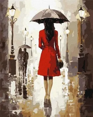 Produktbild von Malen nach Zahlen – Regentag 40 x 50 cm – Ideyka