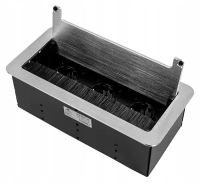 Produktbild von Spacetronik Einbau-Steckdosenleiste 3x Schuko Silber