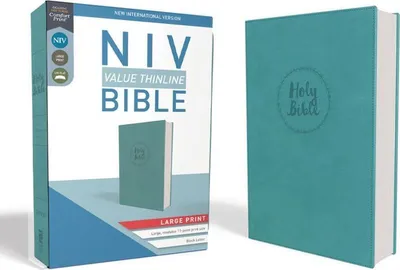 Produktbild von NIV, Value Thinline Bible, Large Print, Imitation Leather, Blue