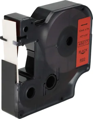 Produktbild von vhbw Schriftband-Kassette kompatibel mit Dymo LabelManager 100, 210D, 120P, 200, 260P, 280, 100 Plus, 160 Etiketten-Drucker 7m x 12mm Schwarz auf Rot