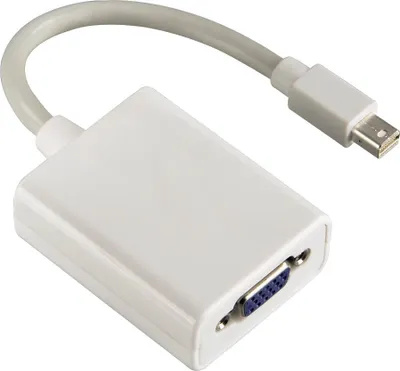Produktbild von Hama Mini DP/VGA Adapter, Mini DisplayPort, VGA (D-Sub), Männlich, Weiblich, Weiß, 230 mm