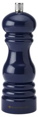 Zdjęcie produktu dla Młynek do soli lub pieprzu Masterclass z wymiennymi nasadkami, niebieski młynek kapstanowy z ręcznym młynkiem ceramicznym, 17 cm