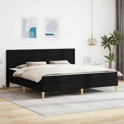 Immagine prodotto di Maison Exclusive - Letto con materasso nero 200 x 200 cm in tessuto