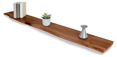 Produktbild von Steckboard mit Baumkante Wandregal Akazie massiv nussbaum lackiert 150 x 20 Amanda