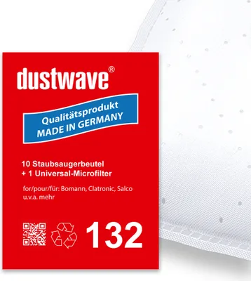 Produktbild von Sparpack - 10 Staubsaugerbeutel passend für Circon - JLL0301 Bodenstaubsauger - dustwave®  -  Germany