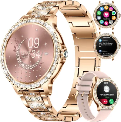 Produktbild von LIGE Damen Smartwatch mit Bluetooth Anrufen, 100+ Sportmodi, 1,32" HD Touchscreen, Herzfrequenz- & Schlafmonitor, Edelstahl Design