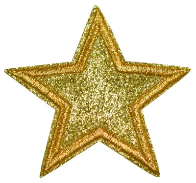 Produktbild von 3 Glitzer Stern Aufbügler 65mm Aufnäher Applikationen Zierapplikation, Farbe wählbar