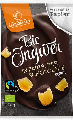 Produktbild von Landgarten Ingwer in Zartbitter-Schokolade 10-er Pack