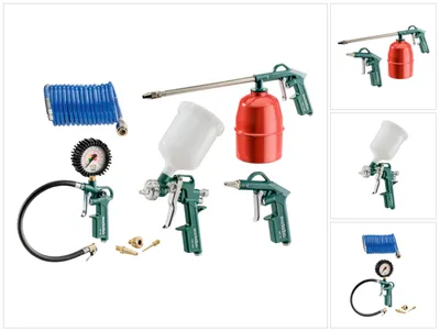 Produktbild von Metabo Druckluft-Werkzeugset LPZ 7 Set Blaspistole Reifenfüllmessgerät