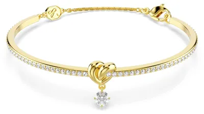 Produktbild von Swarovski Lifelong Armreif, Rundschliff, Herz, Weiß, Goldlegierungsschicht