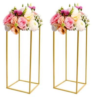 Produktbild von Blumenständer Säule für Hochzeiten und Partys, Tischmittelstück, Bodenständer, klare Blumenständer, Wohnkultur 60x25x25cm