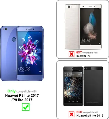 Obrázek produktu pro Cadorabo pouzdro pro Huawei P8 LITE 2017 / P9 LITE 2017 Protective Cover in Blue Pouzdro na mobilní telefon Knížka pouzdro kryt