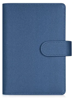 Produktbild von A6 Ringbuch Kunstleder Blauglitzer 6-Ringordner für Notizbuch, Planer, Geldorganizer