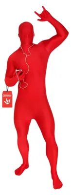 Produktbild von Morphsuits Roter Morphsuit für Erwachsene, Ganzkörperanzug Herren Damen, Faschingskostüm - L (163cm-175cm) – Rot