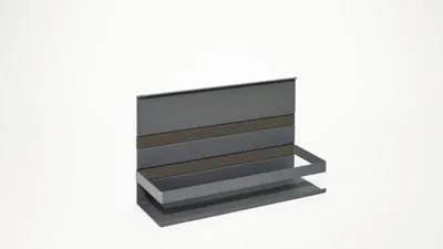 Obrázek produktu pro Linero MosaiQ univerzální police H=200 mm, s držákem, zábradlí, grafitově černá