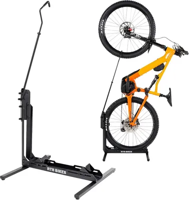 Obrázok produktu pre Pneumatiky na bicykel Brutus Up, stojan na bicykel vertikálny aj horizontálny – úsporný stojan na podlahu, vhodný pre bicykle s hmotnosťou do 30 kg – vhodný pre kolesá s priemerom 24-29 palcov
