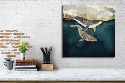 Image de Wallity, KC465, peinture décorative sur toile, multicolore, 50 % COTON / 50 % POLYESTER, 45 x 45 cm