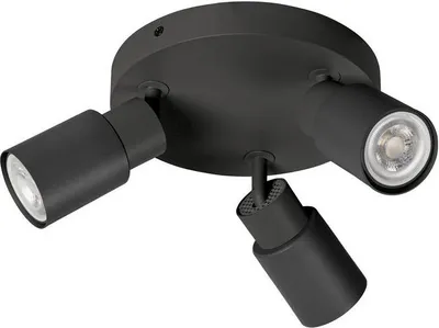 Produktbild von SLV PURI 2.0 Tube, Wand- und Deckenaufbauleuchte, rund, 3 x max. 6W GU10, schwarz 1008332