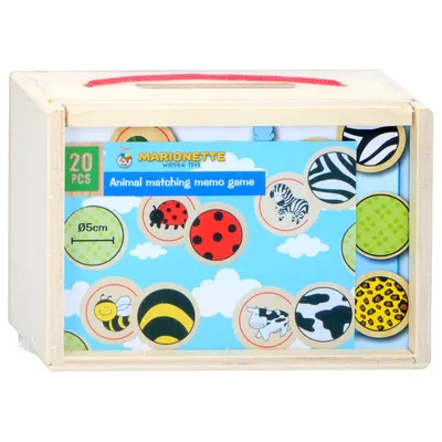 Image de Jeu de mémoire en bois Animaux et peaux, 20 pièces.