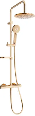 Image de Ensemble de douche apparent Mexen KX40 avec pommeau de douche et mitigeur thermostatique, or rose - 771504091-60