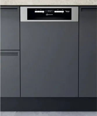 Produktbild von Bauknecht BSBO 3O35 PF X, Halb integriert, Single (45 cm breit), Schwarz, Edelstahl, Tasten, 1,3 m, 10 Maßgedecke