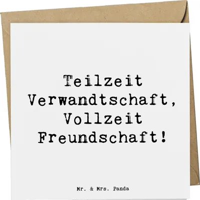 Produktbild von Mr. & Mrs. Panda Grußkarte Spruch Halbbruder Freundschaft - Weiß - Geschenk, Liebe, anlasskarte, Glückwunschkarte, Bindung, handgemacht, Freude, Familie, faltkarte