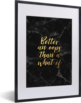 Produktbild von MuchoWow® Gerahmtes Poster Zitate - Motivation - Gold - Marmor 30x40 cm - Poster mit Schwarzem Bilderrahmen Wandposter Rahmen Foto Bilder - Wandposter Schlafzimmer