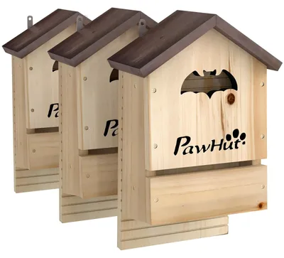 Produktbild von Fledermauskasten 3er Set aus Tannenholz Fledermaushaus für Fledermäuse, für Garten Außenwand