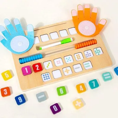 Produktbild von Lernspielzeug für Kinder mit Rechenübung, für Addition und Subtraktion, Handpalm-Lernen, Holzspielzeug - Stil 7