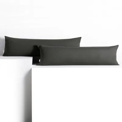 Produktbild von Seitenschläferkissenbezug 2er Set 20x145 cm Kissenbezug Kissenbezüge Baumwolle Seitenschläfer Stillkissen Anthrazit