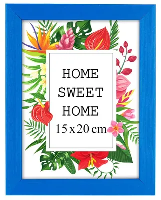 Produktbild von MG Design Blau Bilderrahmen 15 x 20 cm - Aus echtem Holz mit Acrylglas, zum Aufhängen & Aufstellen, für Fotos, Poster & Puzzle