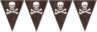 Produktbild von Wetterfeste Totenkopf Wimpelkette 3,6 m lang, 27 cm hoch für Halloween & Piratenparty