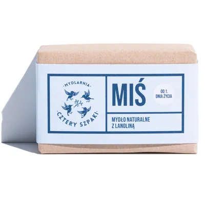 Obrázok produktu pre Mydlarnia Cztery Szpaki Delikatne mydło w kostce z lanoliną Miś, 110g