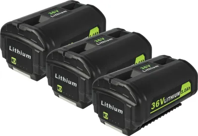 Zdjęcie produktu dla vhbw 3 akumulatory kompatybilne z Ryobi RY40100, RY40190-Y, RY40002, RLT36C3325, RY40180, RY40200, RY40112, RY40110, RY40190, RY40180-Y (5Ah, 36V, litowo-jonowe)