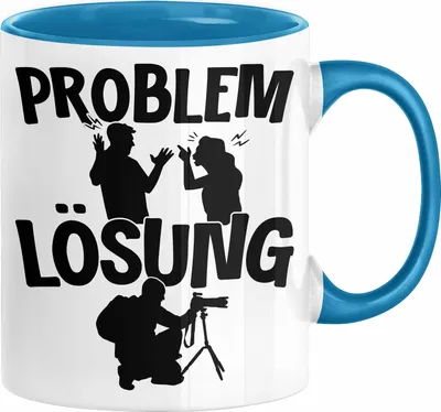 Produktbild von Fotograf Tasse Geschenk für Fotograf Männer Geschenkidee Problem und Lösung Fotografieren (Blau)