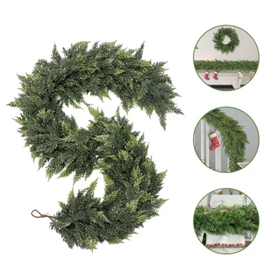 Image de 1.8m de décoration de Noël Cèdre artificiel Guirlande de Noël & 7 pommes de pin