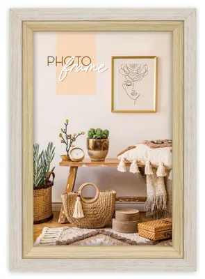Immagine prodotto di Cornice in legno rettangolare marrone-beige per 10x15 cm