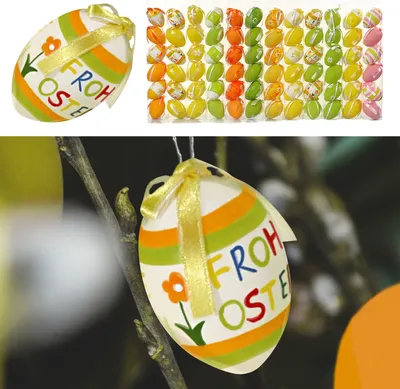 Produktbild von Dekoeier Ostereier zum Aufängen 72er Set Osterdeko Osterdekoration Ostern Eier Plastikeier Dekoeier