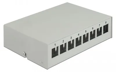 Produktbild von DeLOCK Keystone Patchpanel 8 Port grau, Grau, Metall, 112,5 mm, 158,5 mm, 45,2 mm