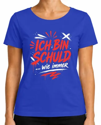 Imagen del producto de Camiseta para mujer, color azul, talla L, con el texto: "Soy culpable, como siempre. Sarcasmo. Divertido. Chivo expiatorio."