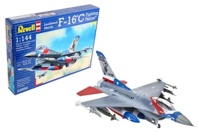 Imagen del producto de Revell, modelo a escala del avión Lockheed Martin F-16C Fighting Falcon, kit de montaje, escala 1:144, Lockheed Martin F-16C Fighting Falcon, plástico, nivel intermedio