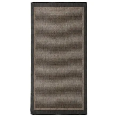 Image de The Living Store Tapis d'extérieur en tissu plat 100x200 cm brun foncé