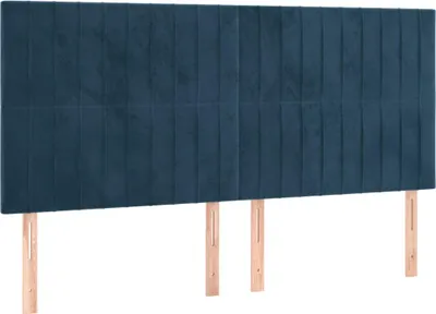Produktbild von vidaXL Kopfteil Dunkelblau 160 x 5 x 118/128 cm Samt