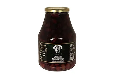 Immagine prodotto di Olive nere con nocciolo Kalamata extra large in salamoia Jardinelle 2600g