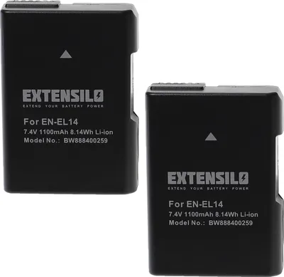 Produktbild von EXTENSILO 2x Akku kompatibel mit Nikon Coolpix P7700, P7100, P7000, P7800 Kamera (1100 mAh, 7,4 V, Li-Ion), Infochip
